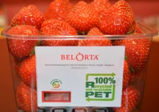 The new strawberry packaging at Bel'Orta. A 100% Recyclable RPET packaging. The circle is round.
