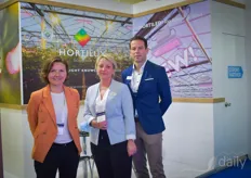 Olga Danilava, Vera Bouklakova and Harm Ammerlaan with Hortilux. They hope to visit their customers from Central Asia and Middle East on the trade show.