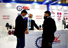 Good talks at the booth of ACRV, active in irrigation systems.