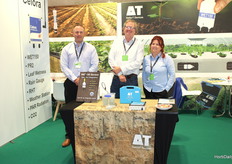 Jonathan Brough, Heidi Hathaway and Tony Peloe at the Delta-T Devices stand.