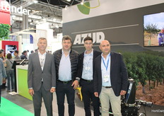 Ramón Alcaraz, head of international sales at AZUD, Antonio Boronat López, CEO of Plastextil, Javier Juárez, general sales manager at AZUD, and Juan Jesús Alarcos, from APR Invernaderos.