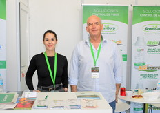 On the Greencorp stand, Susana Villalón and Javier Fernández