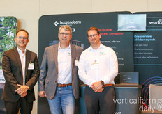 The Hoogendoorn team talking about partnerships with TC Controls and about all-in one process computers for CEA operators. Luis Trujillo, Eric Culross and Joshua Keough pictured at the booth.