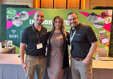 Sarah Lombardi from Red Sun Farms Ontario with Sollum's Tim Gilpatrick and Matthew Bonavita