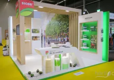 Colourful stand from of Sicor SA.