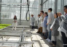 During the guided tour, Anna Petropoulou of the WUR took the groups through the technical set-up of the autonomous cultivation competition.