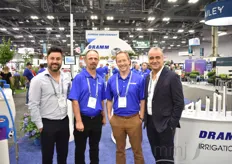 The Dramm and Vifra teams meeting up at the show. From left to right: Stefano Liporace of Vifra, Louis Damm and Kurt R. Becker of Dramm, and Vincenzo Russo of Vifra