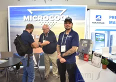 Scott Dybas of Microcool at the show with their fog and humidifiers for greenhouses.