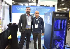 Cord Nunez and Zive Gottesfeld of HPNow next to their HPGen on-site Hydrogen Peroxide generator.