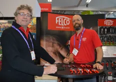 Alain Plante and Marc-André Lambert (Felco) at their booth including scissors for a variety of crops.