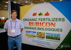Adrian Canan (Rubicon Organic Fertilizers) brought organic fertilisers to the fair. In addition to products for the consumer market, the company is now also betting on sales to professional growers.