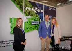 Attention to hydrogen in the stand at Jenbacher. They are still looking for the first grower to switch 100% to hydrogen. The INNIO is already ready for it. Now growers often still use a mix of hydrogen with also fossil fuels.