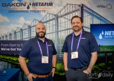 Ricky Elz and Austin Juma (Netafim USA). Netafim acquired Gakon last year.