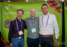 Maxime Dedecker and Wouter De Bruyker (2Grow) with, on the left, their man in Canada: Benoit St-Laurent.