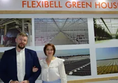 Evgeniy Serdega with ROAM technology and Tatiana Bilskaya from Flexibell Greenhouse Systems
