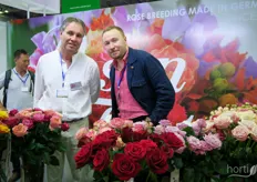 Rosen Tantau from Germany is a breeding company and is selling varieties to local producers in Vietnam. See strong opportunities in the market for rose production. The demand for locally grown flowers is large and people like to consume locally produced crops. The demand for high quality roses is also becoming stronger.  On the photo are Klaus Wolf and Alexander Brjhuhins.