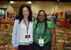 Leslie Simmons and Veronica Lewis with Fair Trade USA are walking the show floor.