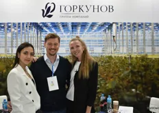 The team of the Gorkunov group. Nursery and and end product in 6 locations in Russia of in total 100 ha for cucumbers, tomatoes, salad, and flowers. For cut roses 8 ha, for pot roses 5 ha, and start reconstruction greenhouse for chrysanthemums spray. Now they are building 6 ha for orchids.