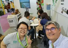 On the left is Wanying from Biogrow, a professional coconut peat substrate supplier from France.