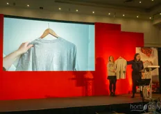 Abi Clayton & Nyree Ambarchian with Jack & Grace Communications used a t-shirt as an example on the importance of branding