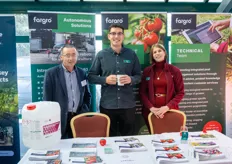 Paul Tate, Jack Haslam and Lori-Leah  Griffiths with Fargro, a distributor of biological pesticide products and drone applications