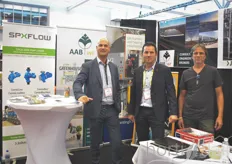 Arwin van der Wees with SPX Flow Technology, Rene Caron with AAB International & Herman Verboom with HT Verboom Transportsystemen 
