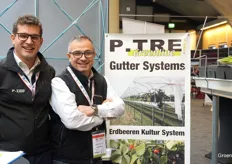 Andrea Bonriposi & Michele Pavano from P-Tre, showing their various gutter systems