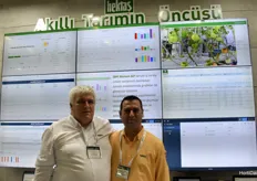 M. Gokhan Koseoglu and Gurkan Kaya with Hektas, showing their self-developed Food Security Platform, which monitors the whole growing process. Easy to receive data, on your phone 