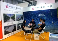 At the booth of Debets Schalke from the Netherlands, the representative is talking with visitors.