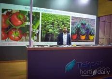 Engin Ceylan with Tekpar, supplier of greenhouse vegetable utilities like tomato clips and pots and plants for the floricultural industry.