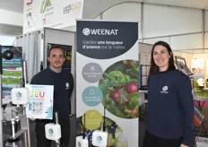 Thomas Senlis and Magali Geffriaud on the Weenat stand to present their different solutions as well as the competition to win a gel sensor.