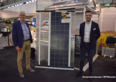 Fred and Mark van den Tempel of Stabilit show the SoLight solution for installing solar panels in the greenhouse roof.